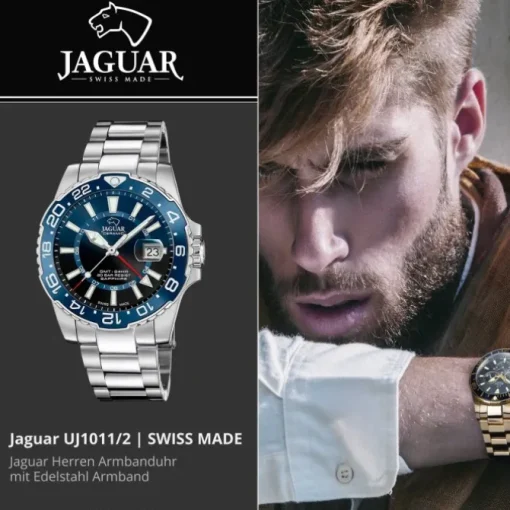 Jaguar Herrenuhr Edelstahl silber Jaguar Ceramic Armbanduhr UJ1011/2