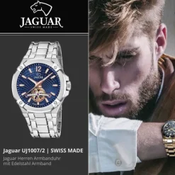 Jaguar Herrenuhr Edelstahl silber Jaguar Balancier Armbanduhr UJ1007/2