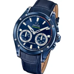 Jaguar Herrenuhr Leder blau Jaguar Connected Armbanduhr UJ961/1