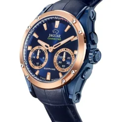 Jaguar Herrenuhr Leder blau Jaguar Connected Armbanduhr UJ960/1