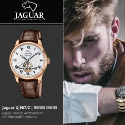 Jaguar Herrenuhr Leder braun Jaguar Balancier Armbanduhr UJ967/2