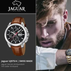 Jaguar Herrenuhr Leder braun Jaguar Le Chronographe Armbanduhr UJ975/4