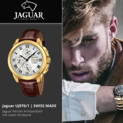 Jaguar Herrenuhr Leder braun Jaguar Le Chronographe Armbanduhr UJ976/1