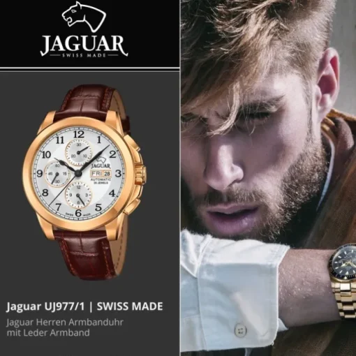 Jaguar Herrenuhr Leder braun Jaguar Le Chronographe Armbanduhr UJ977/1