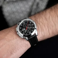 Jaguar Herrenuhr Leder dunkelblau Jaguar Le Chronographe Armbanduhr UJ975/3