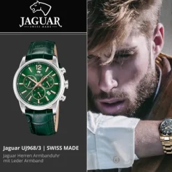 Jaguar Herrenuhr Leder grün Jaguar Acamar Armbanduhr UJ968/3