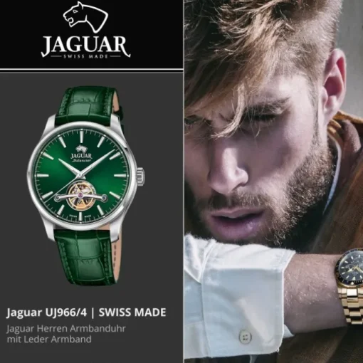 Jaguar Herrenuhr Leder grün Jaguar Balancier Armbanduhr UJ966/4