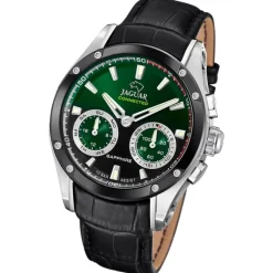 Jaguar Herrenuhr Leder schwarz Jaguar Connected Armbanduhr UJ958/2