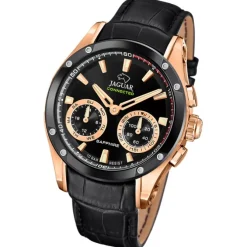 Jaguar Herrenuhr Leder schwarz Jaguar Connected Armbanduhr UJ959/1