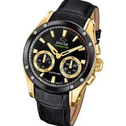 Jaguar Herrenuhr Leder schwarz Jaguar Connected Armbanduhr UJ962/2