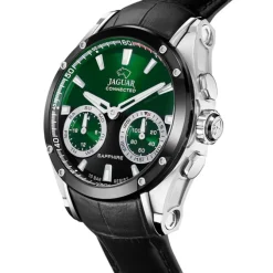 Jaguar Herrenuhr Leder schwarz Jaguar Connected Armbanduhr UJ958/2