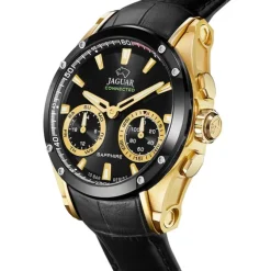 Jaguar Herrenuhr Leder schwarz Jaguar Connected Armbanduhr UJ962/2
