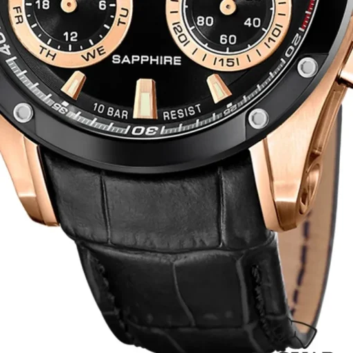 Jaguar Herrenuhr Leder schwarz Jaguar Connected Armbanduhr UJ959/1