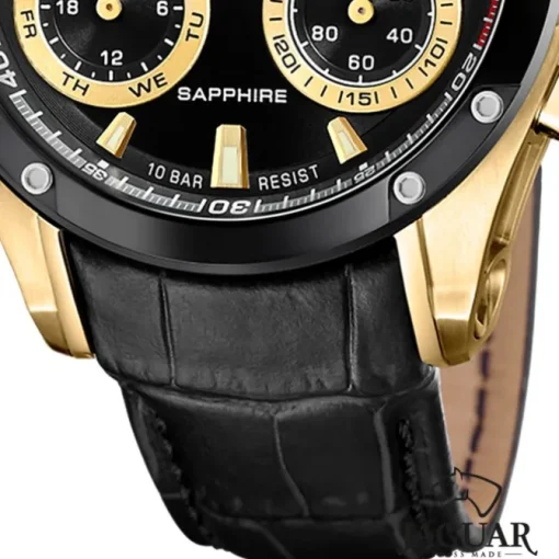 Jaguar Herrenuhr Leder schwarz Jaguar Connected Armbanduhr UJ962/2