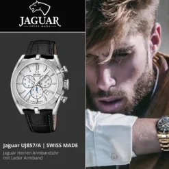 Jaguar Herrenuhr Leder schwarz Jaguar Executive Armbanduhr UJ857/A