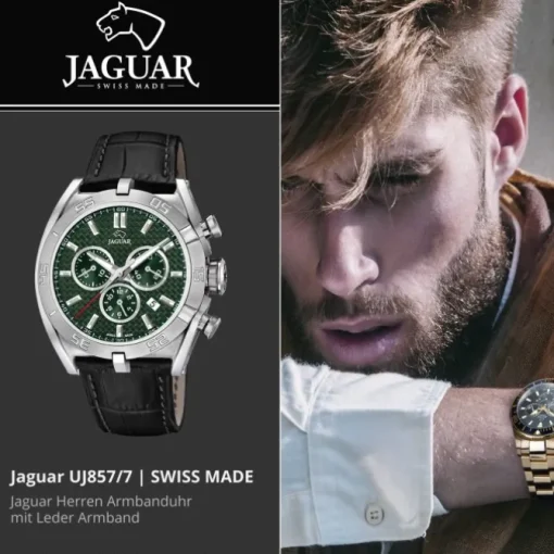 Jaguar Herrenuhr Leder schwarz Jaguar Executive Armbanduhr UJ857/7