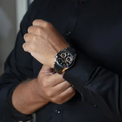 Jaguar Herrenuhr Leder schwarz Jaguar Connected Armbanduhr UJ959/1