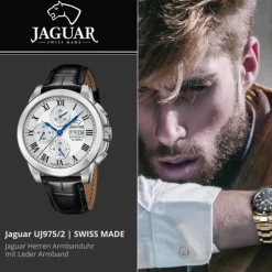 Jaguar Herrenuhr Leder schwarz Jaguar Le Chronographe Armbanduhr UJ975/2