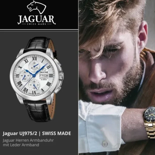 Jaguar Herrenuhr Leder schwarz Jaguar Le Chronographe Armbanduhr UJ975/2