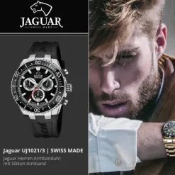 Jaguar Herrenuhr Silikon schwarz Jaguar Ceramic Armbanduhr UJ1021/3