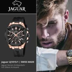 Jaguar Herrenuhr Silikon schwarz Jaguar Diplomatic Armbanduhr UJ1015/1