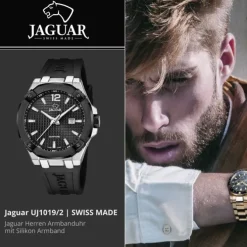 Jaguar Herrenuhr Silikon schwarz Jaguar Diplomatic Armbanduhr UJ1019/2