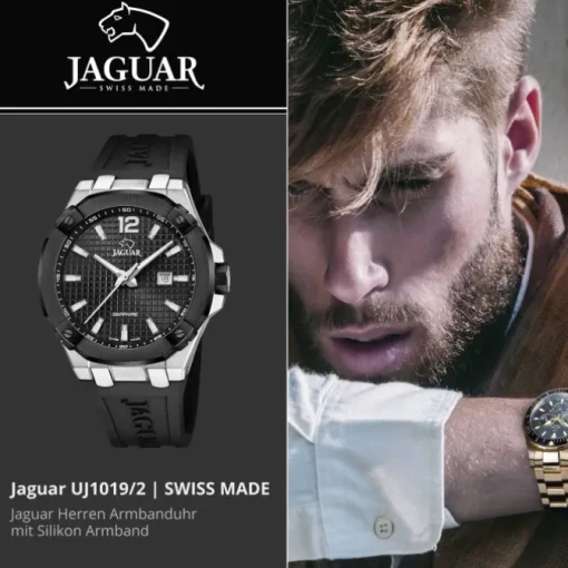 Jaguar Herrenuhr Silikon schwarz Jaguar Diplomatic Armbanduhr UJ1019/2