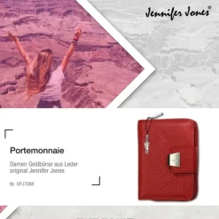 Jennifer Jones Echtleder rot Portemonnaie Hochformat OPJ708R