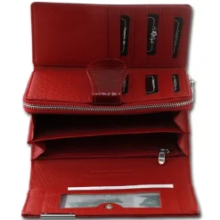 Jennifer Jones Leder rot Portemonnaie Croco Damen Brieftasche OPJ712R