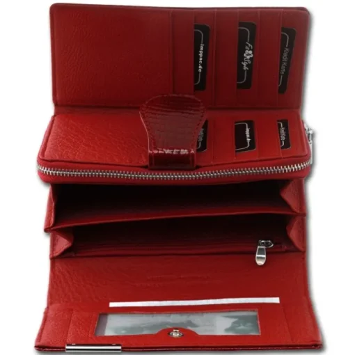 Jennifer Jones Leder rot Portemonnaie Croco Damen Brieftasche OPJ712R