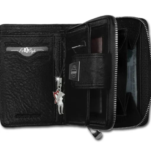 Jennifer Jones Leder schwarz Portemonnaie RFID OPJ708S
