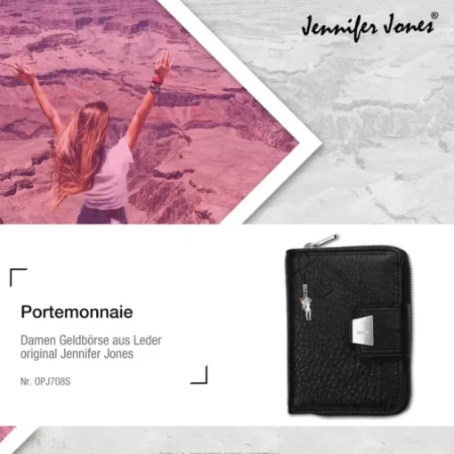 Jennifer Jones Leder schwarz Portemonnaie RFID OPJ708S