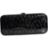 Jennifer Jones Maniküreset Echtleder Croco schwarz Reise-Etui Nagelset OTJ704S