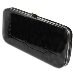 Jennifer Jones Maniküreset Echtleder Croco schwarz Reise-Etui Nagelset OTJ704S