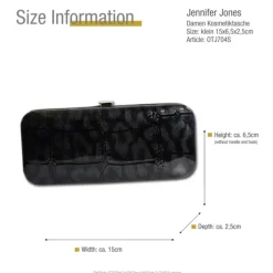 Jennifer Jones Maniküreset Echtleder Croco schwarz Reise-Etui Nagelset OTJ704S