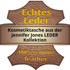 Jennifer Jones Maniküreset Echtleder Croco schwarz Reise-Etui Nagelset OTJ704S
