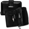 Jennifer Jones Portemonnaie RFID Croco Echtleder schwarz OPJ711S