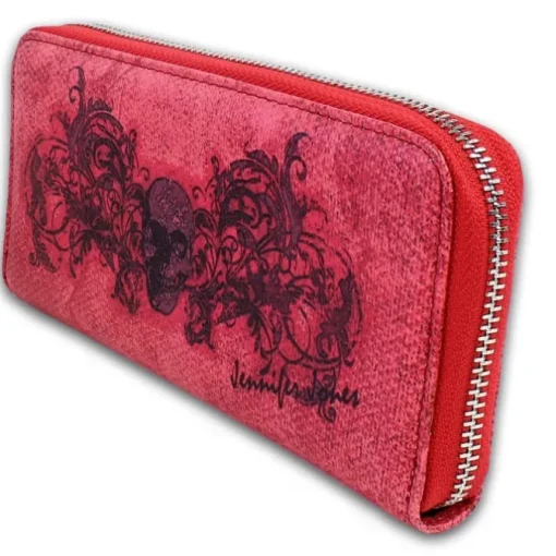 Jennifer Jones Portemonnaie Totenkopf Damen Kunstleder rot OPJ716R