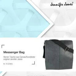 Jennifer Jones Tasche Canvas/Kunstleder schwarz unisex Handtasche OTJ2380S