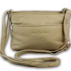 Jennifer Jones Tasche Leder beige kleine Echtleder Damenhandtasche OTJ1460C