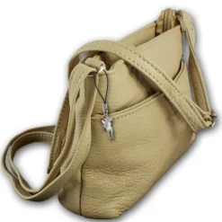 Jennifer Jones Tasche Leder beige kleine Echtleder Damenhandtasche OTJ1460C