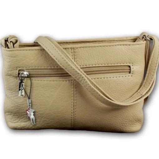 Jennifer Jones Tasche Leder beige kleine Echtleder Damenhandtasche OTJ1460C