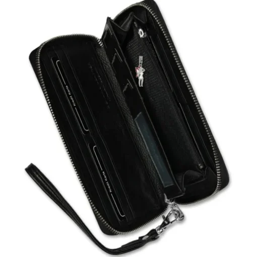 Jennifer Jones Wristlet Echtleder schwarz Damen Portemonnaie OTJ504S