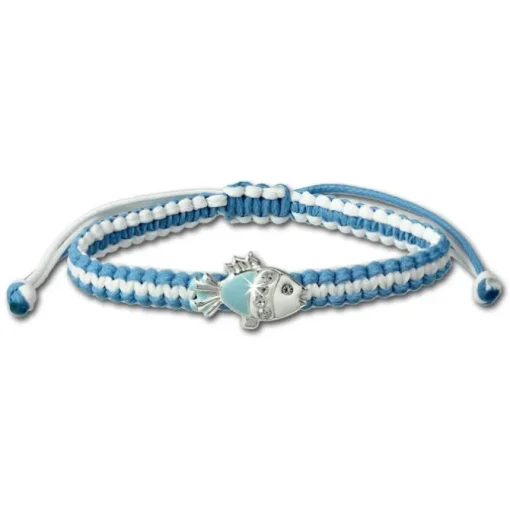 Kinder Armband hellblau mit Fisch Kinderschmuck 925er Silber TW SDA8001H