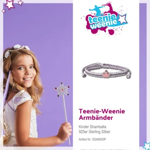 Kinder Armband pink Krone Kinderschmuck aus 925er Silber TW SDA8000P