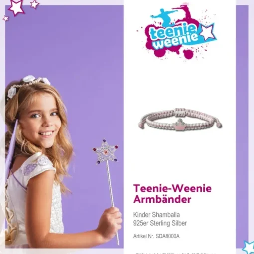 Kinder Armband rosa mit Krone Kinderschmuck aus 925er Silber TW SDA8000A