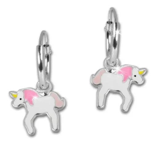 Kinder Creole Einhorn rosa 925 Sterling Silber Ohrring Kinderschmuck TW SDO8157W