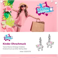 Kinder Creole Einhorn rosa 925 Sterling Silber Ohrring Kinderschmuck TW SDO8157W