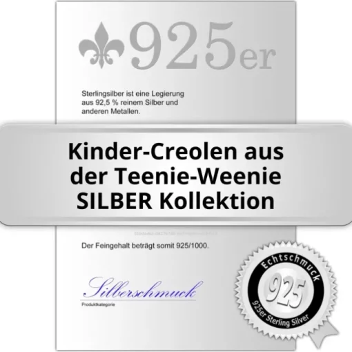 Kinder Creole Stein Zirkonia weiß 925 Silber Ohrring Kinderschmuck TW SDO8705W