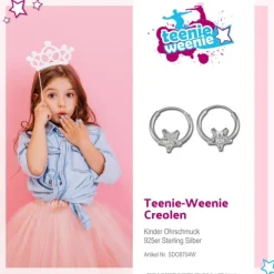 Kinder Creole Stern Zirkonia weiß 925 Silber Ohrring Kinderschmuck TW SDO8704W